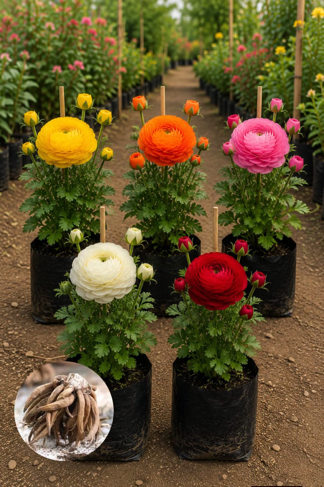 Ranunculus Bulbs (Pack of 6 Different Colours)